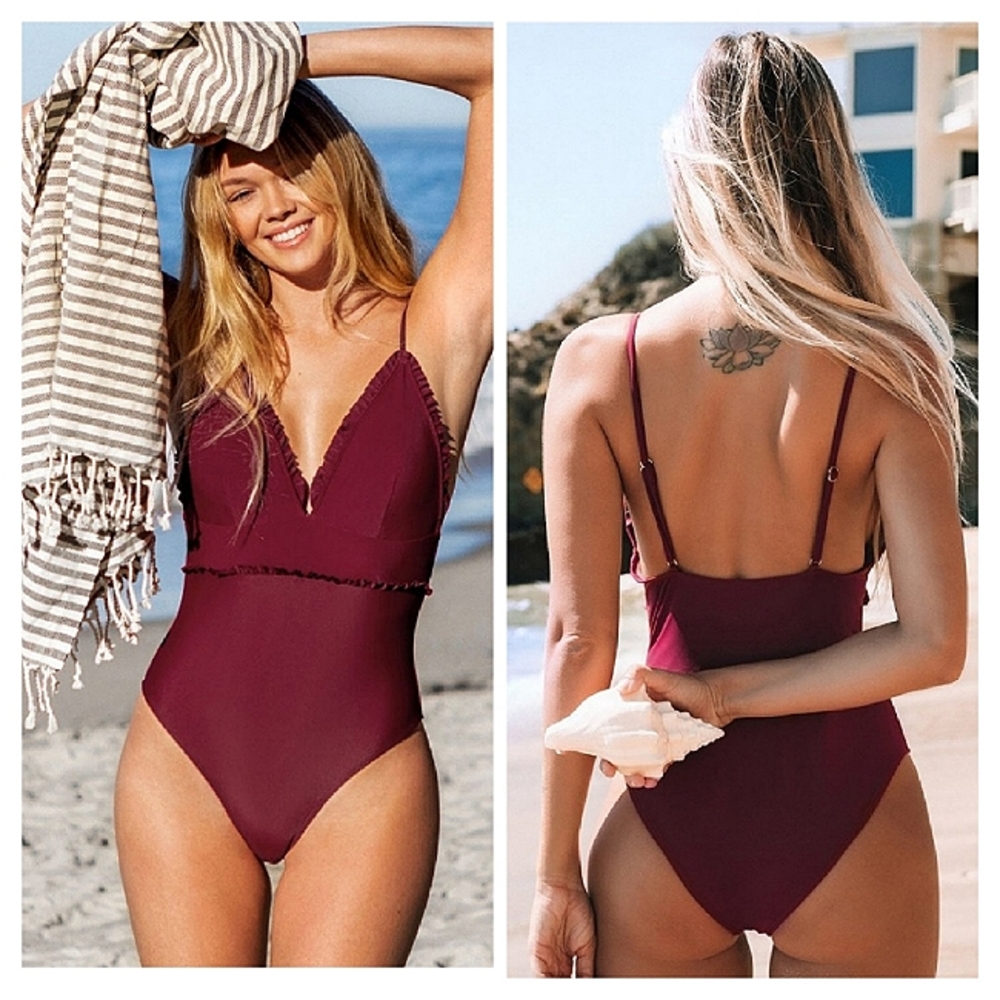 NWT Cupshe Red Ruffle One Piece SwimsuitXXL